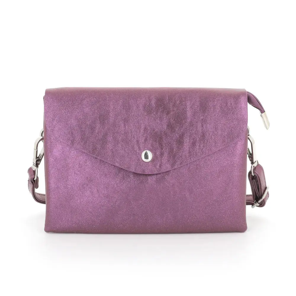 Sac bandoulière femme irisé rabat violet – Image 2