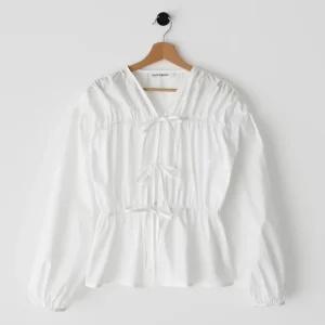 Blouse en popeline coton nœuds