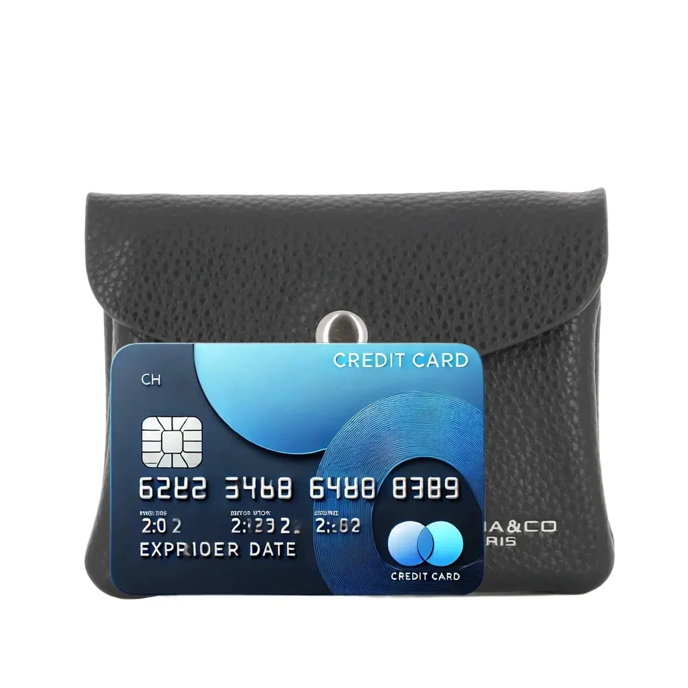 Porte-monnaie cartes femme magnétique noir – Image 4