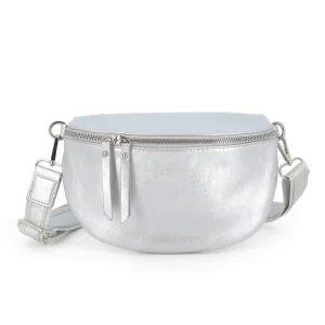 Sac banane femme irisé bandoulière argent