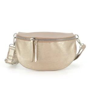 Sac banane femme irisé bandoulière doré