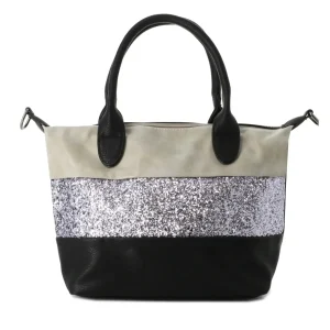Sac à main femme paillette multicolore gris