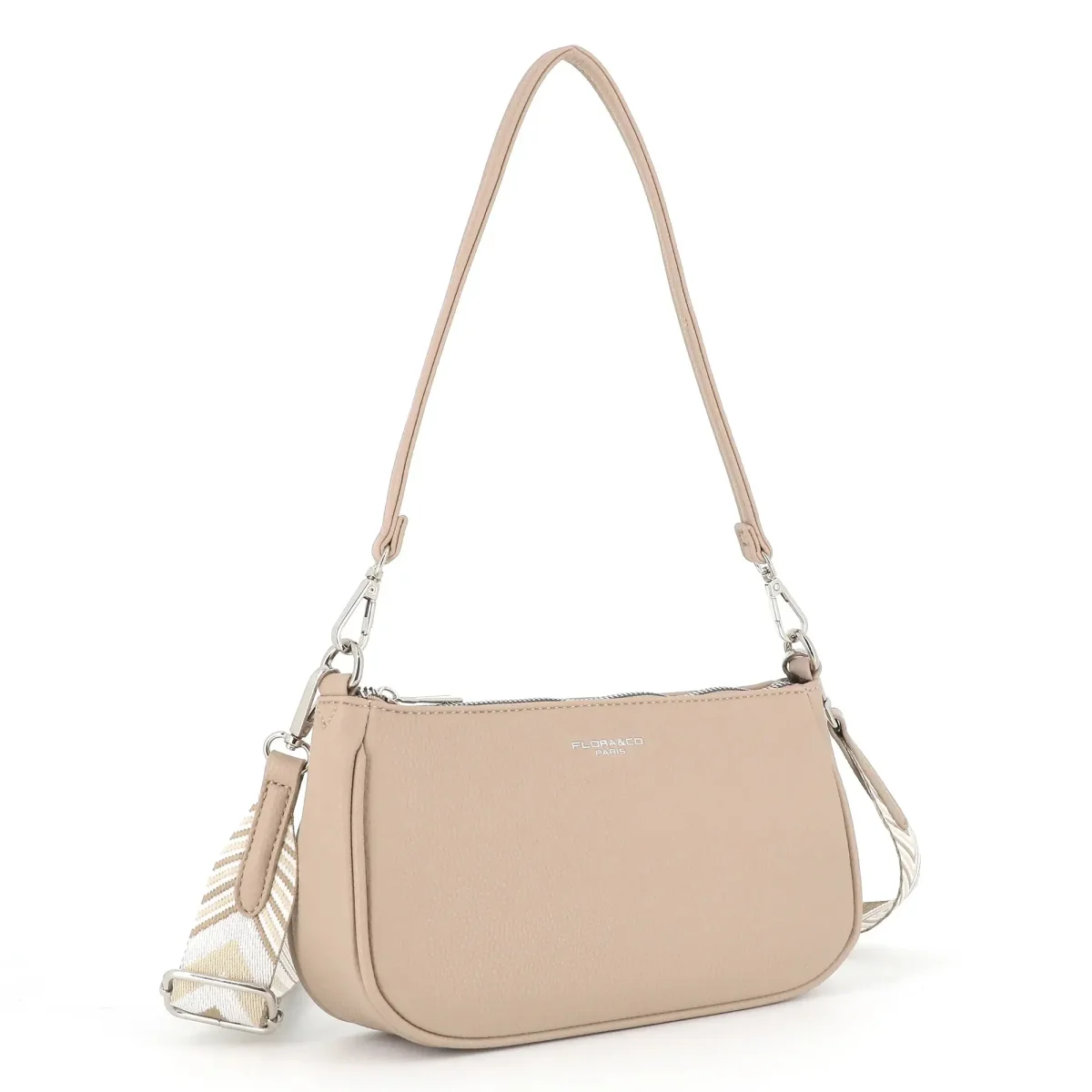 Sac baguette avec bandoulière Beige – Image 3