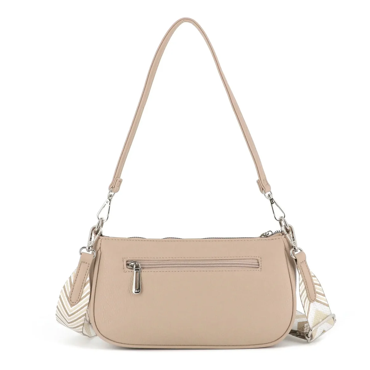 Sac baguette avec bandoulière Beige – Image 4