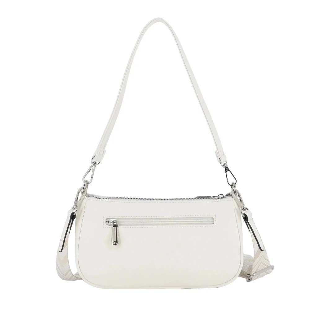 Sac baguette avec bandoulière Blanc – Image 4