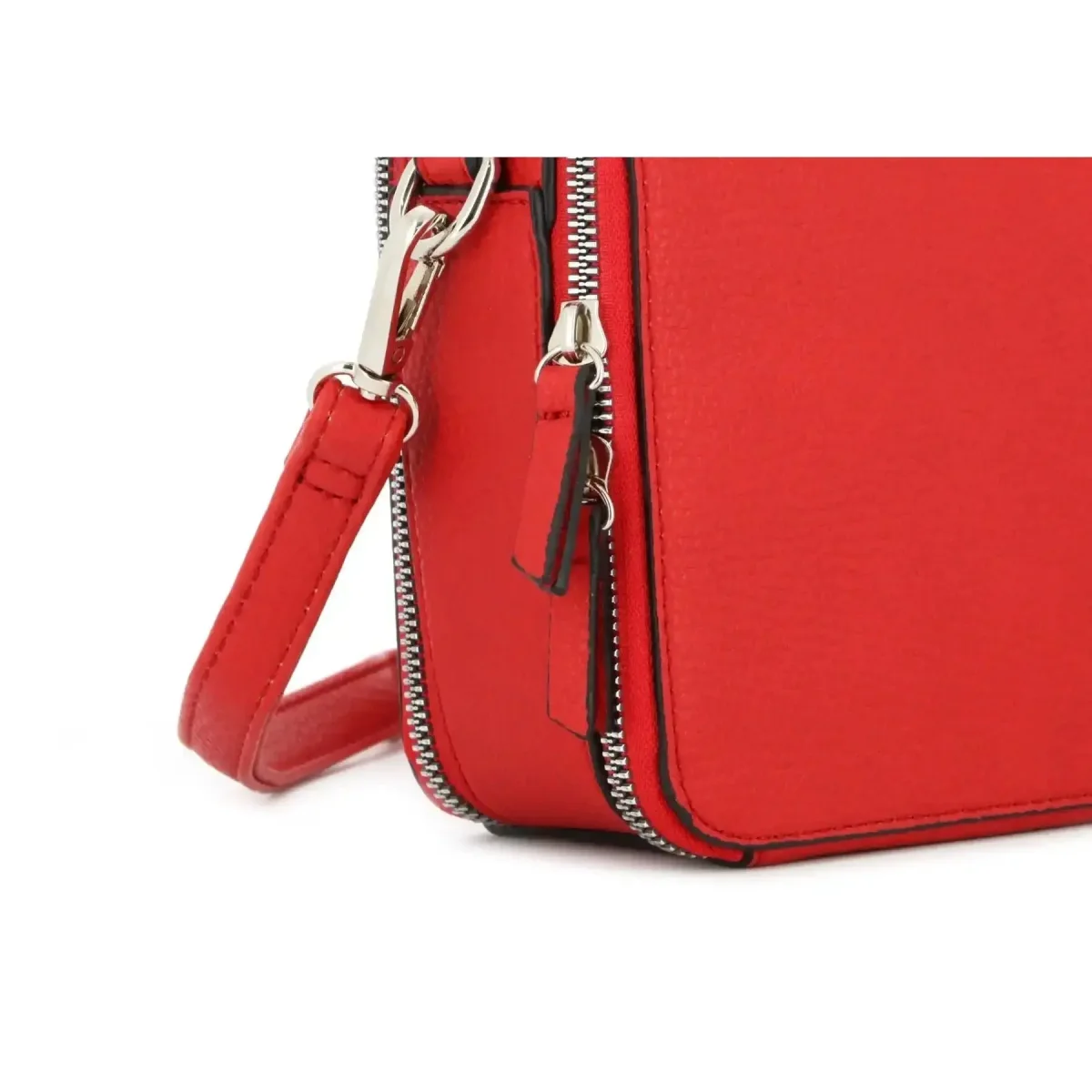 Sac caméra bandoulière femme 2 zip rouge – Image 5