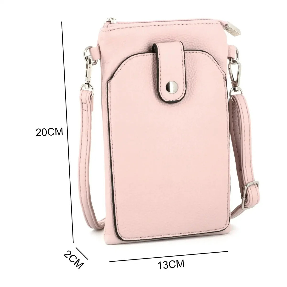 Pochette bandoulière téléphone femme rose – Image 3