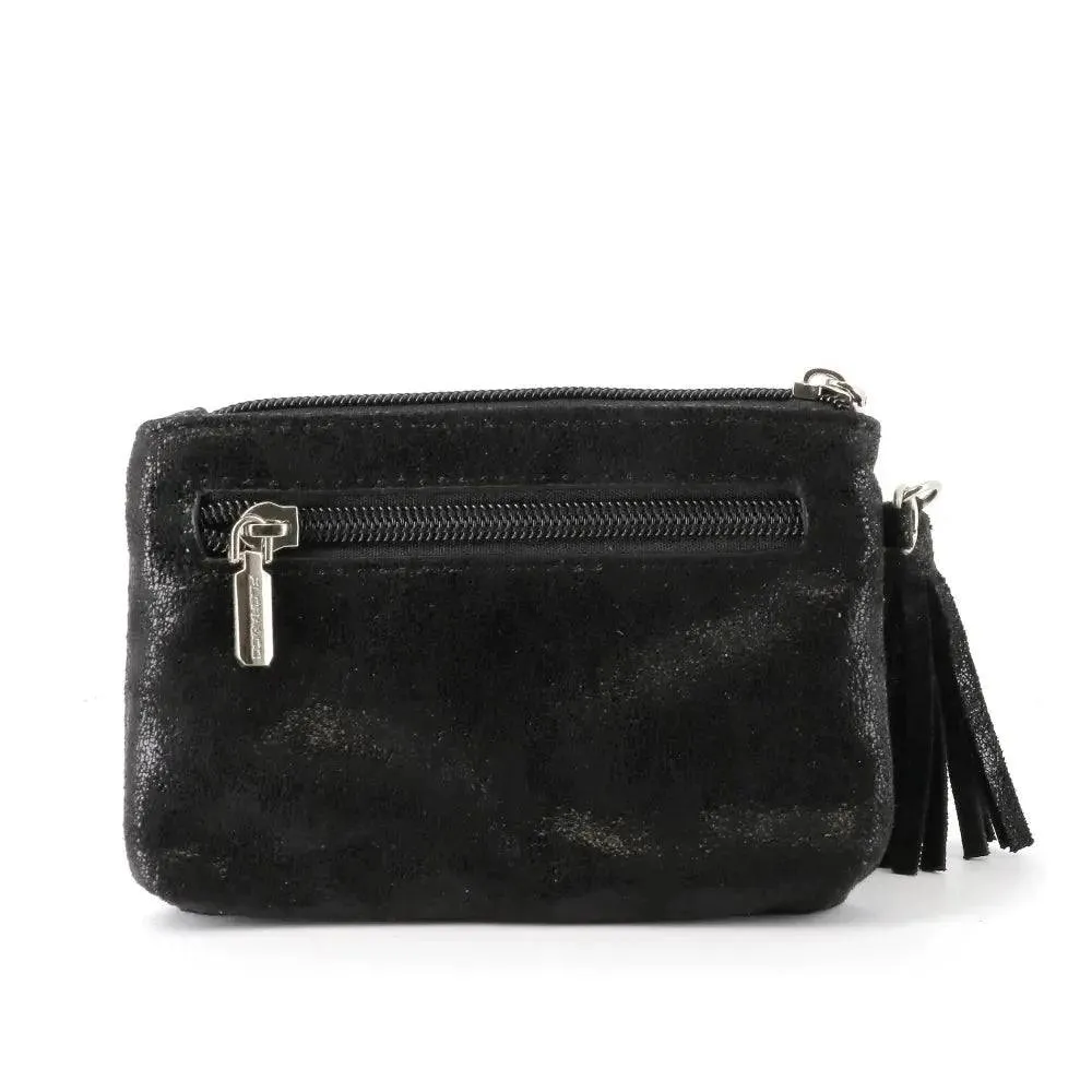 Porte-monnaie Femme Similicuir Suède Irisé noir – Image 4