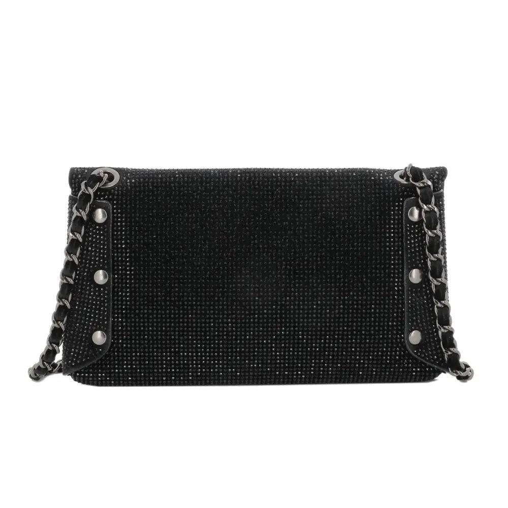 Sac pochette de soirée strass Noir – Image 4