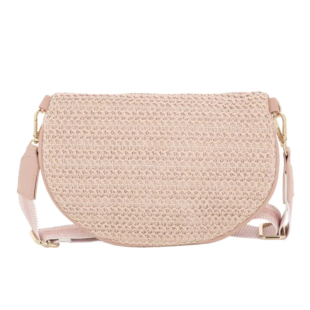 Sac banane paille tressé Rose – Image 6