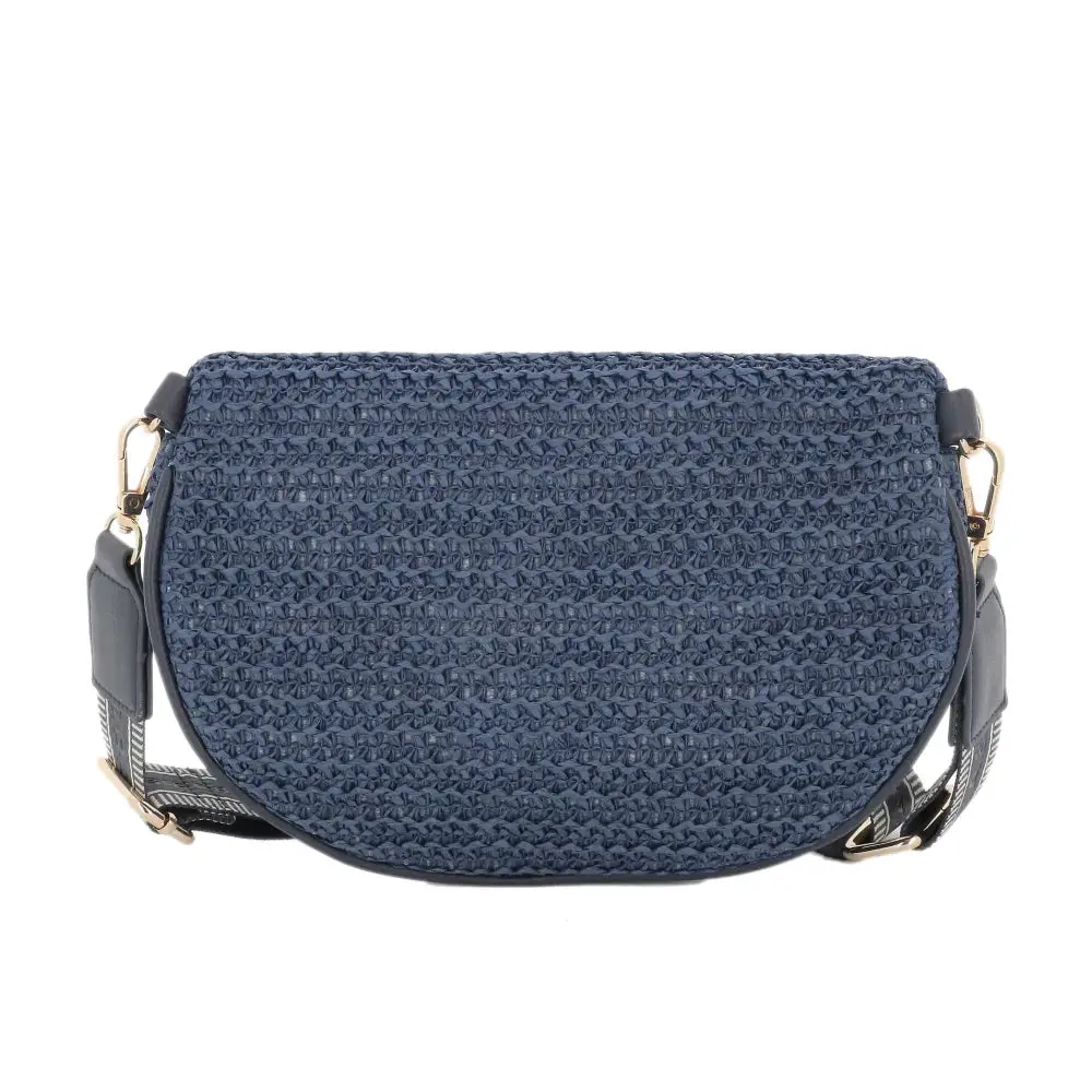 Sac banane paille tressé Bleu – Image 6