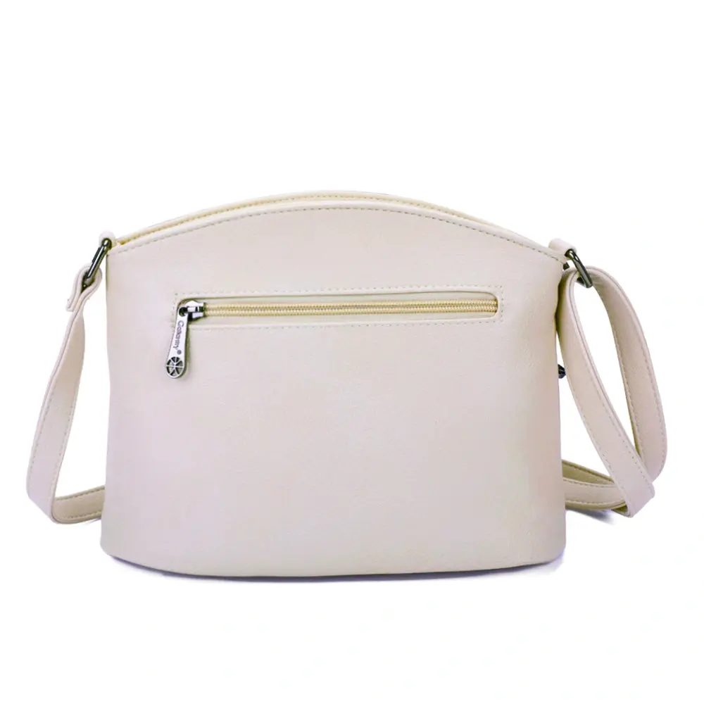 Sac bandoulière femme multicolore grainé Beige Gris – Image 4