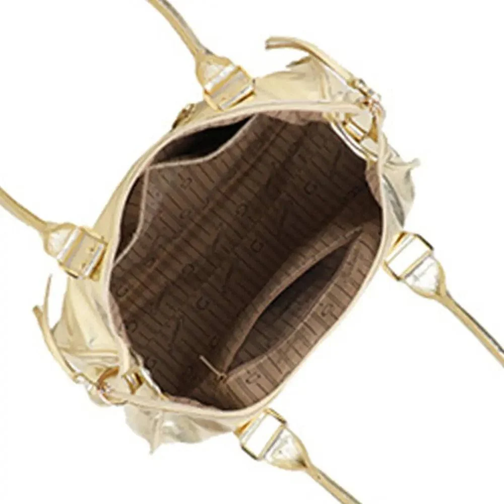 Grand sac à main bowling irisé or (détails dorés) – Image 4