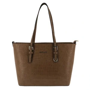 Sac cabas femme croco format a4 taupe