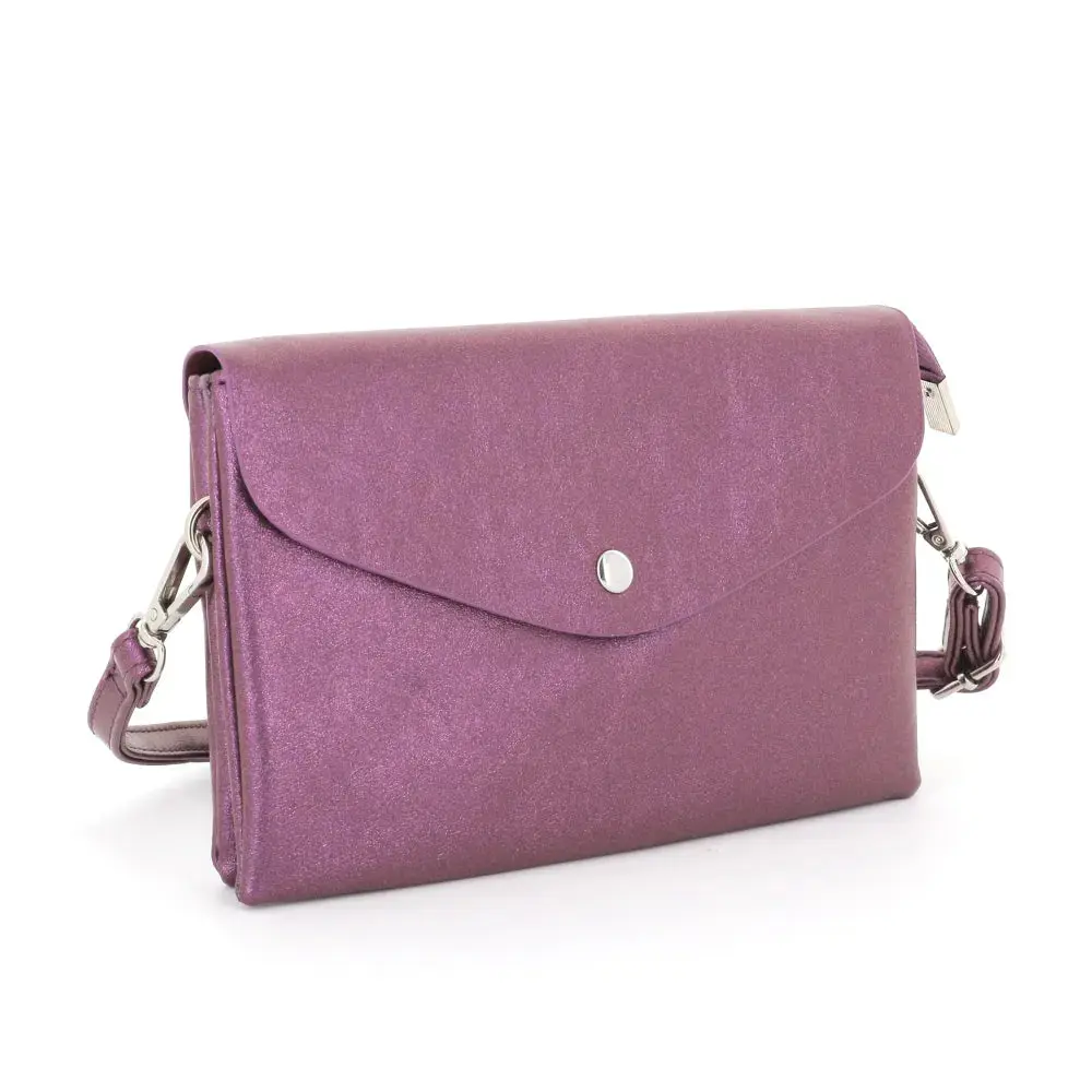 Sac bandoulière femme irisé rabat violet – Image 3