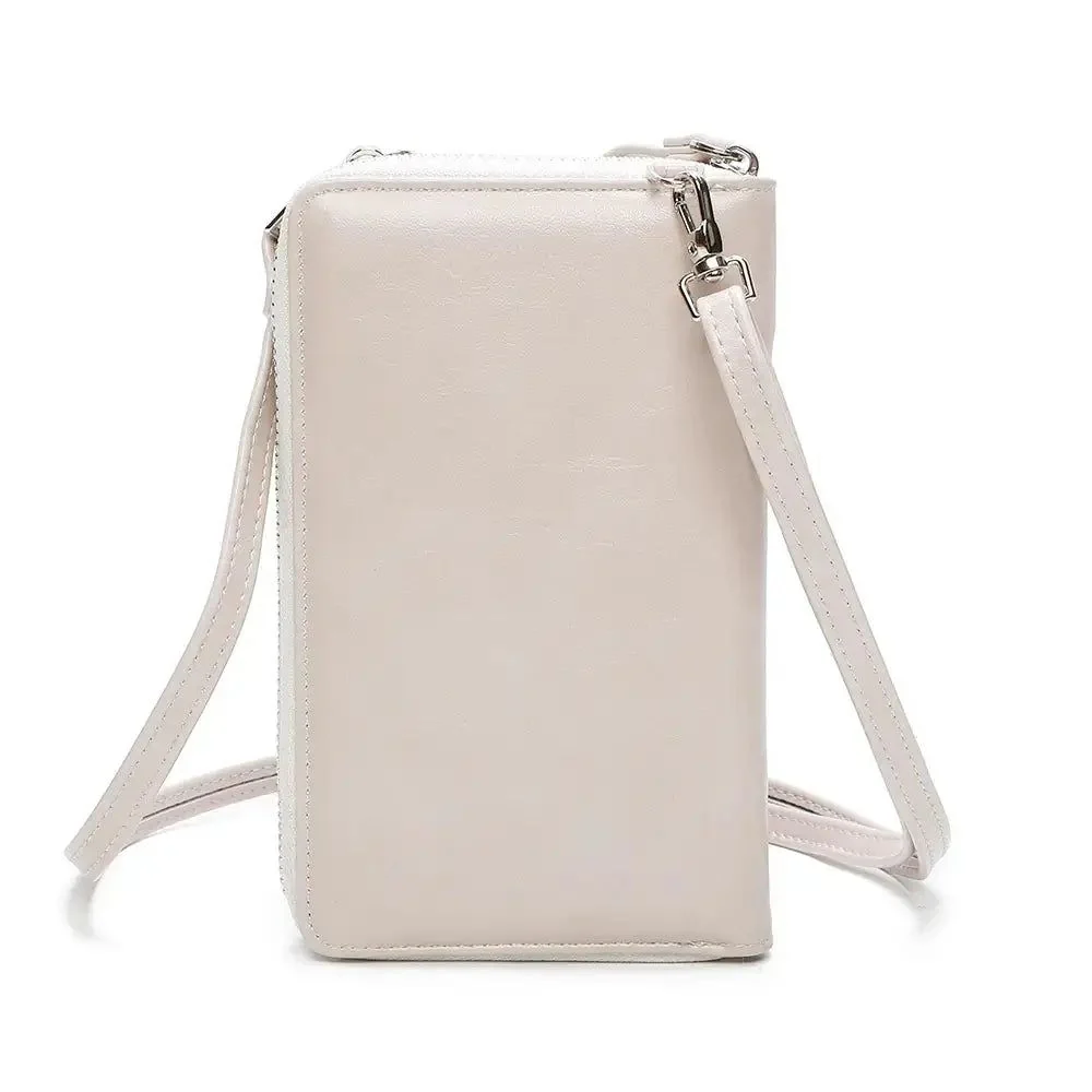 Pochette téléphone plate tout-en-un femme beige – Image 6