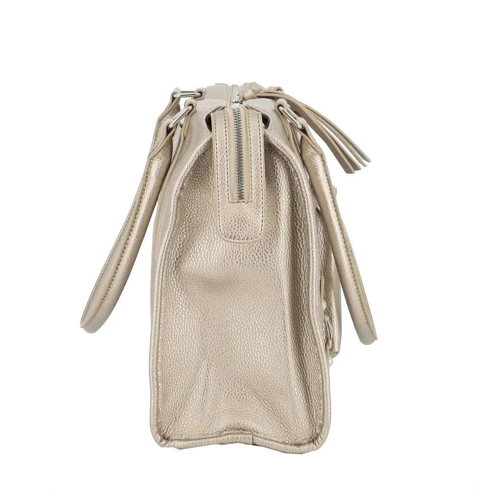 Petit Sac Bowling Taupe Métal Grainé – Image 7