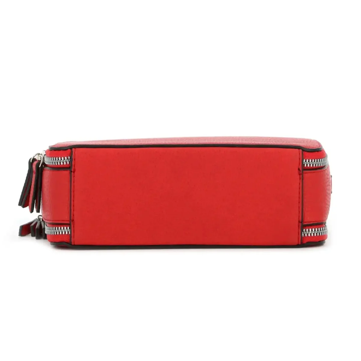 Sac caméra bandoulière femme 2 zip rouge – Image 6
