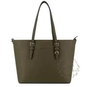 Sac cabas femme format a4 saffiano kaki