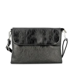 Sac bandoulière pochette femme irisé noir