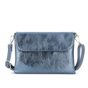 Sac bandoulière pochette femme irisé bleu