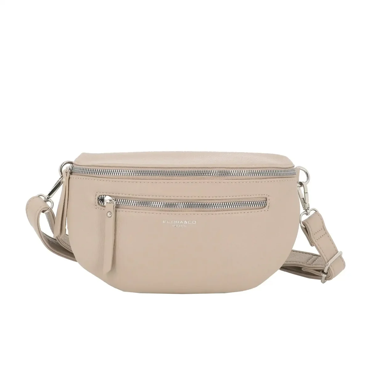Sac banane bandoulière femme multipoches Beige – Image 2