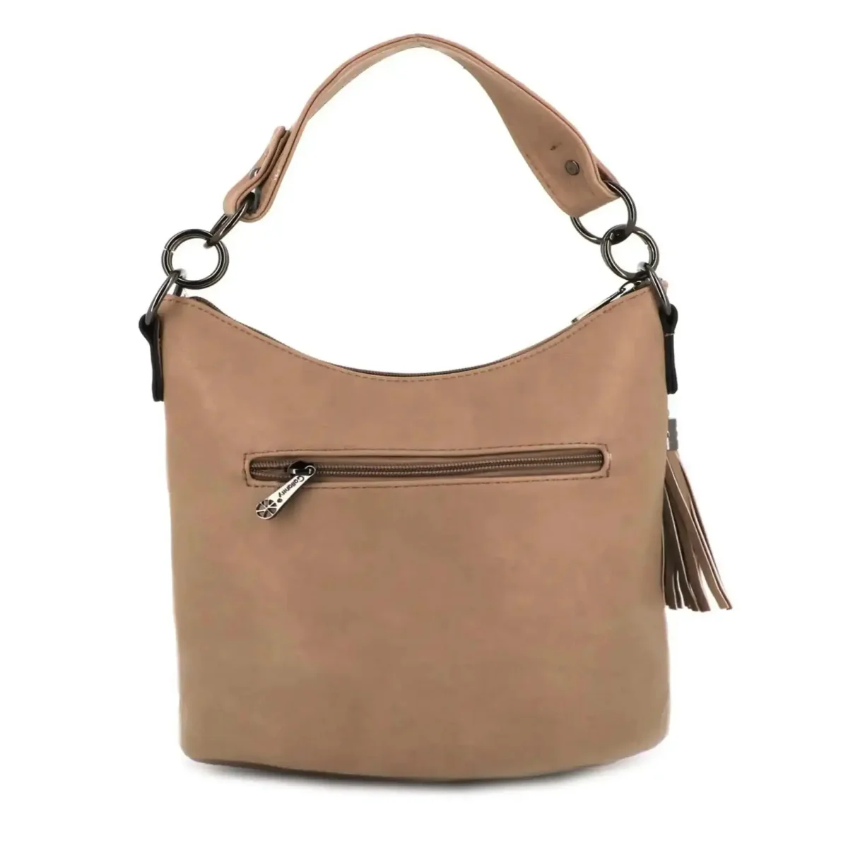 Sac à main bandoulière paillette femme taupe – Image 4