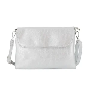 Sac bandoulière pochette femme irisé argent