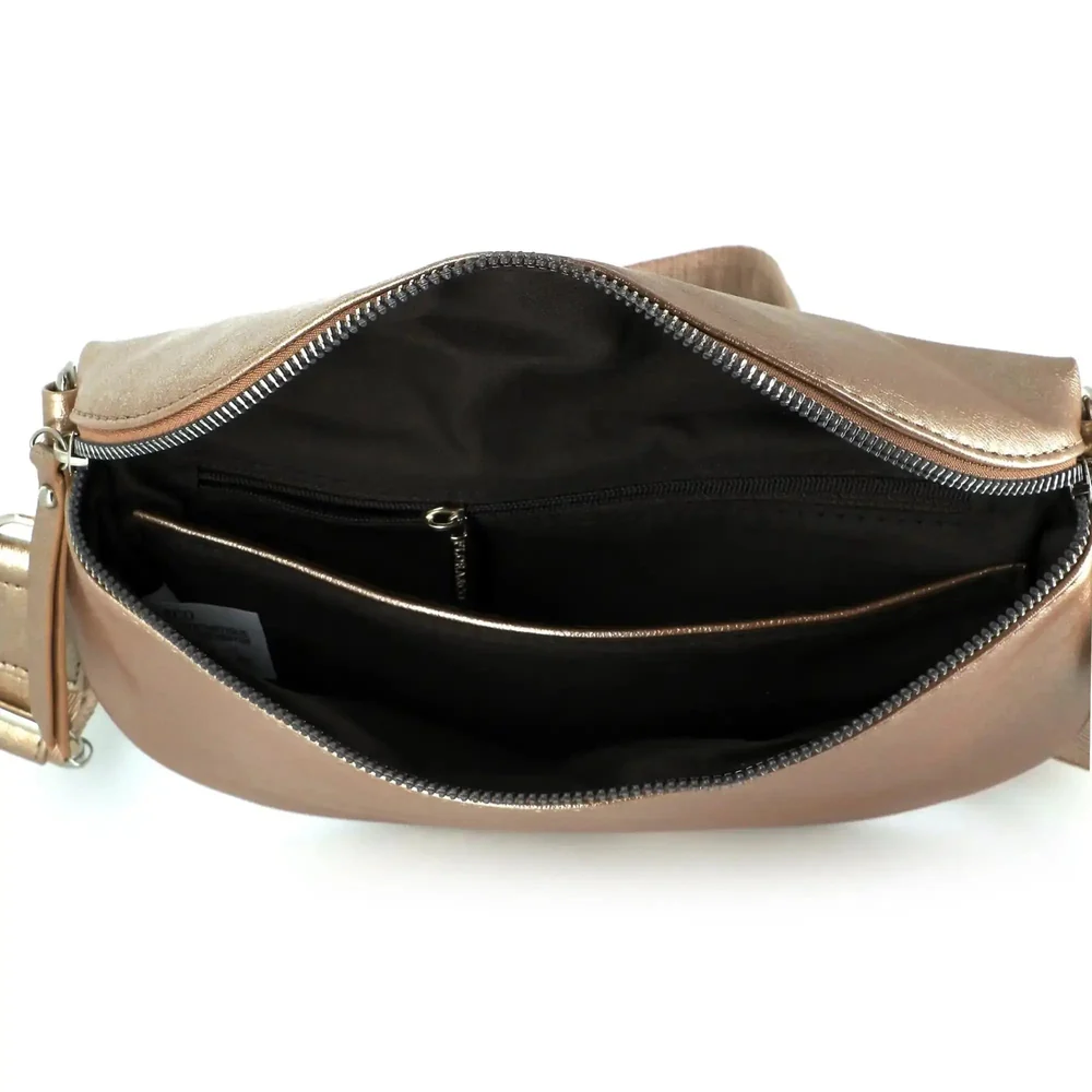 Sac banane femme irisé bandoulière marron métal – Image 5