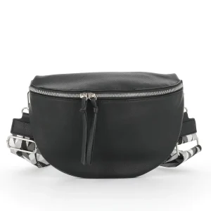 Sac banane femme pu cuir grainé noir