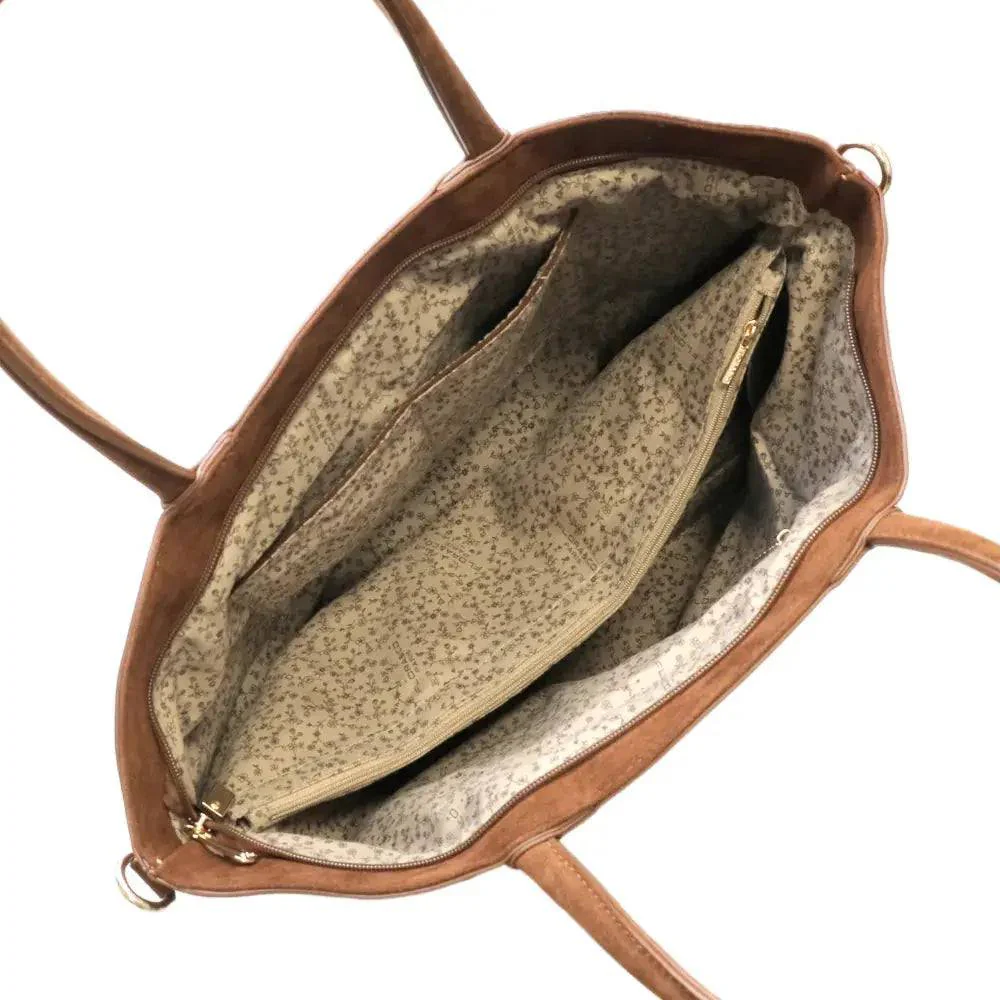 Sac à main bandoulière suédé Camel – Image 6