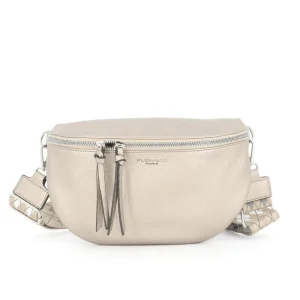 Sac banane femme similicuir grainé ivoire