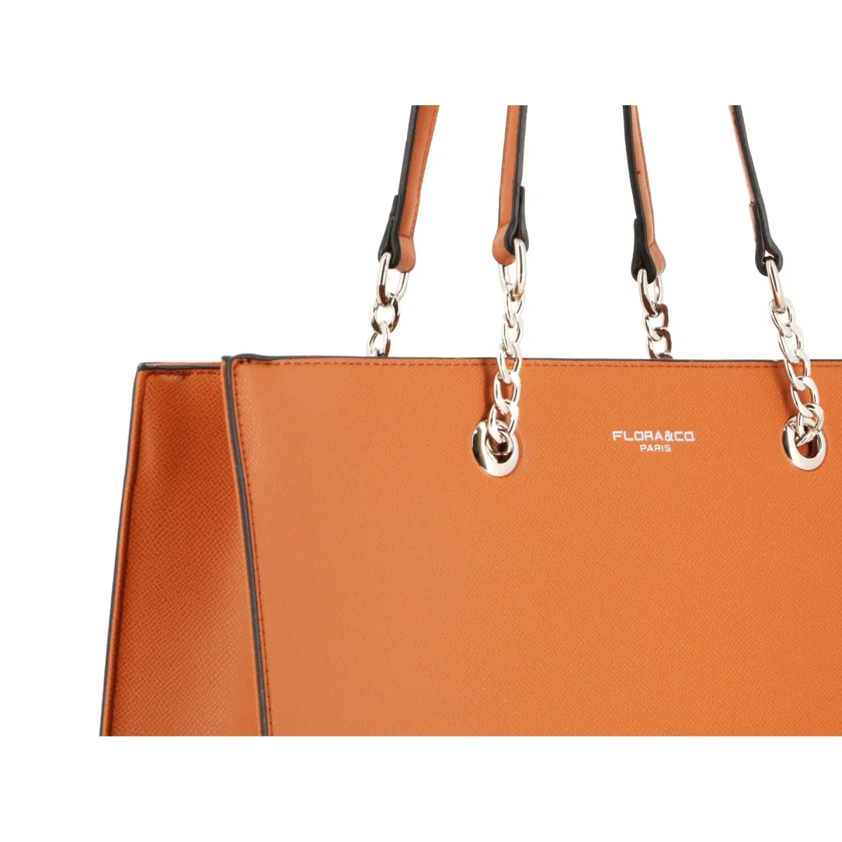 Sac femme cabas chaîne rigide a4 camel – Image 5