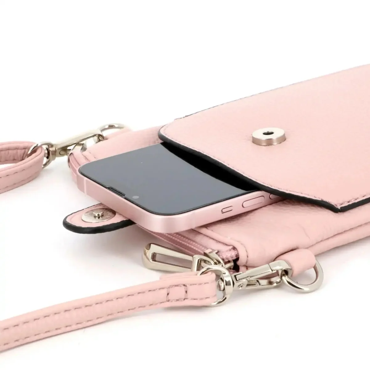 Pochette bandoulière téléphone femme rose – Image 6