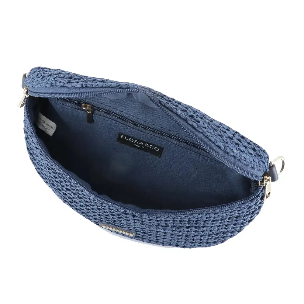 Sac banane paille tressé Bleu – Image 4