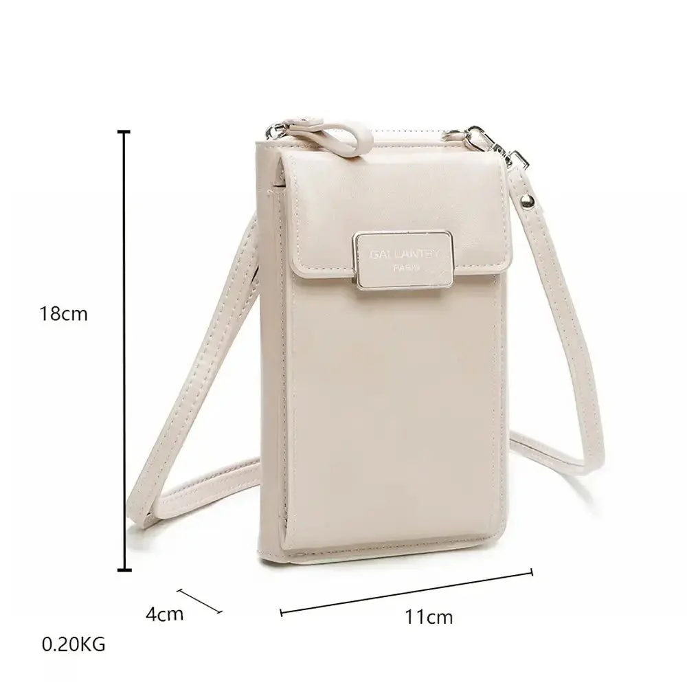 Pochette téléphone plate tout-en-un femme beige – Image 4