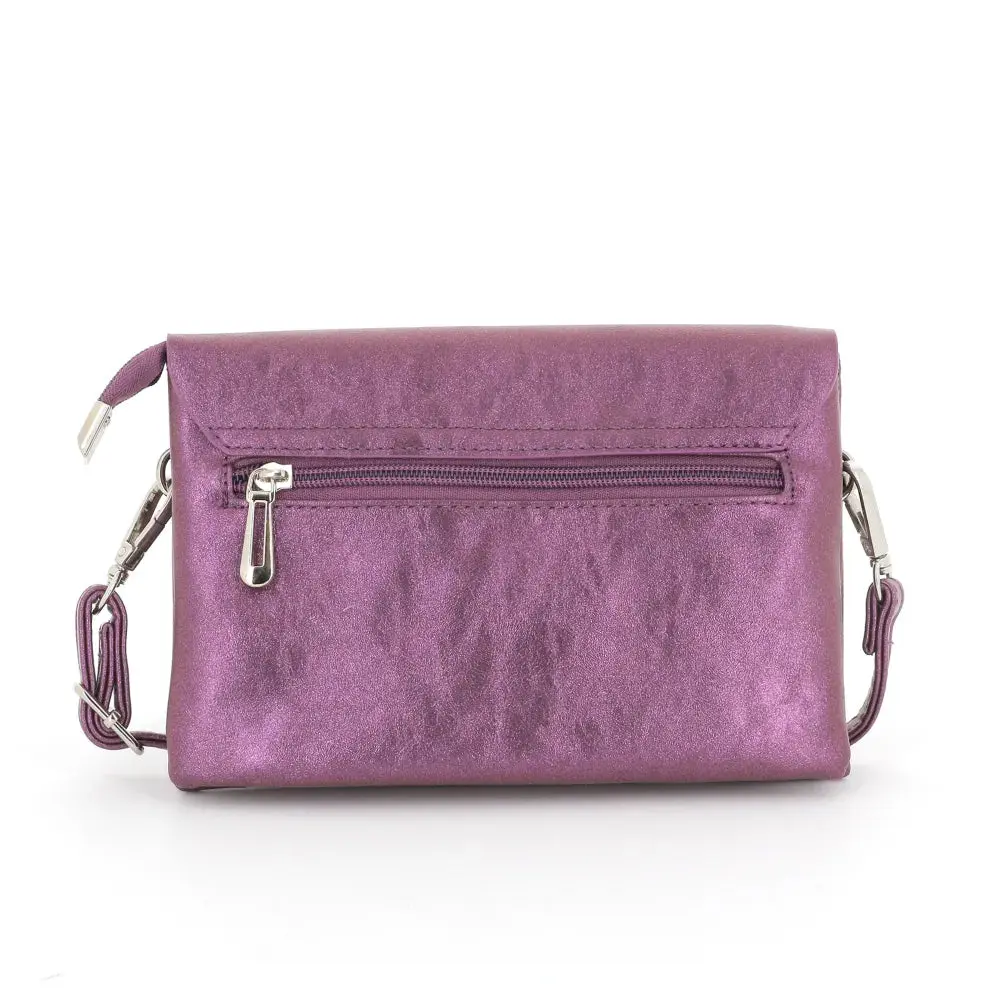 Sac bandoulière femme irisé rabat violet – Image 7