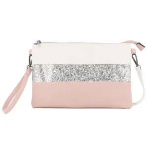 Sac bandoulière paillette femme rose