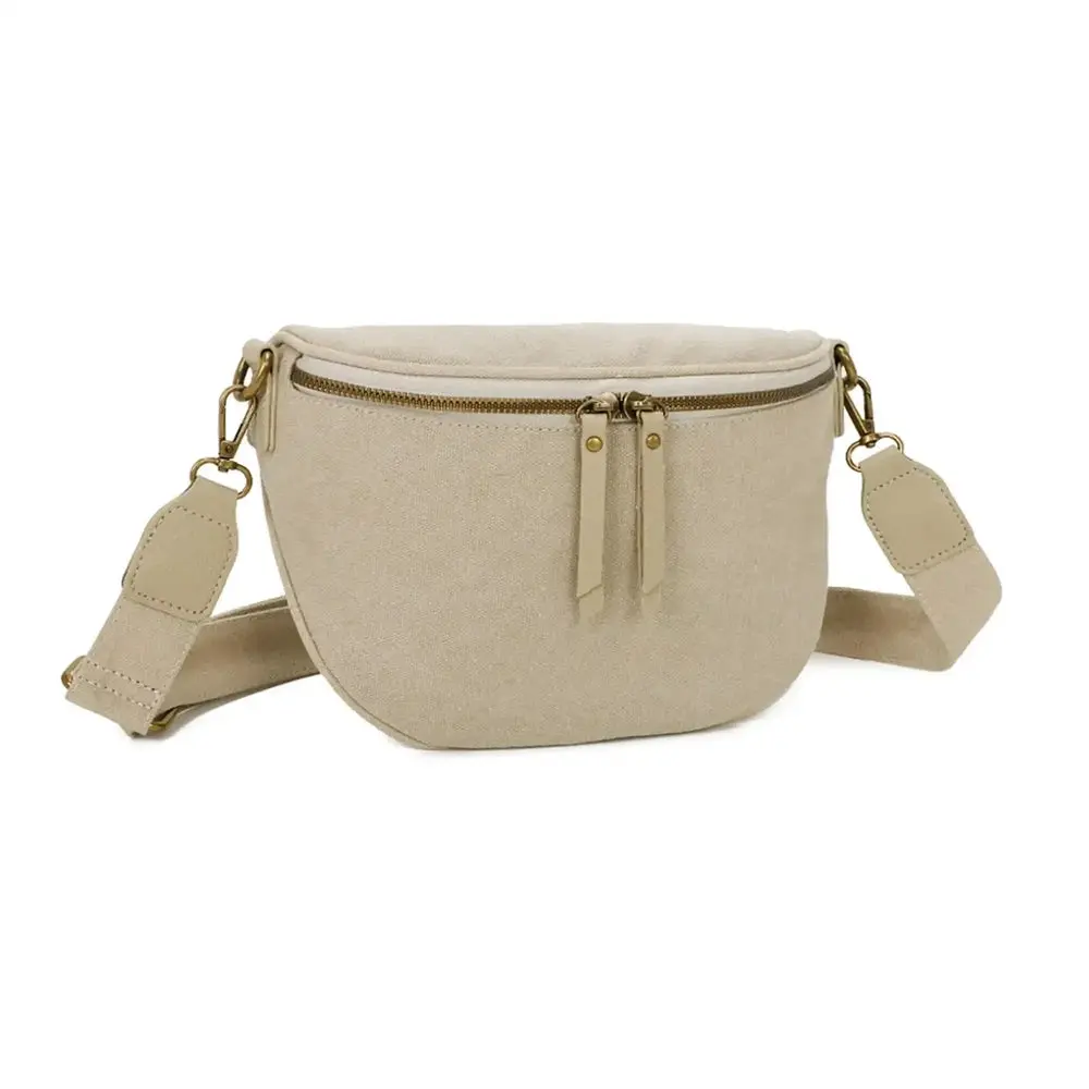 Sac banane femme canvas toile taupe – Image 3