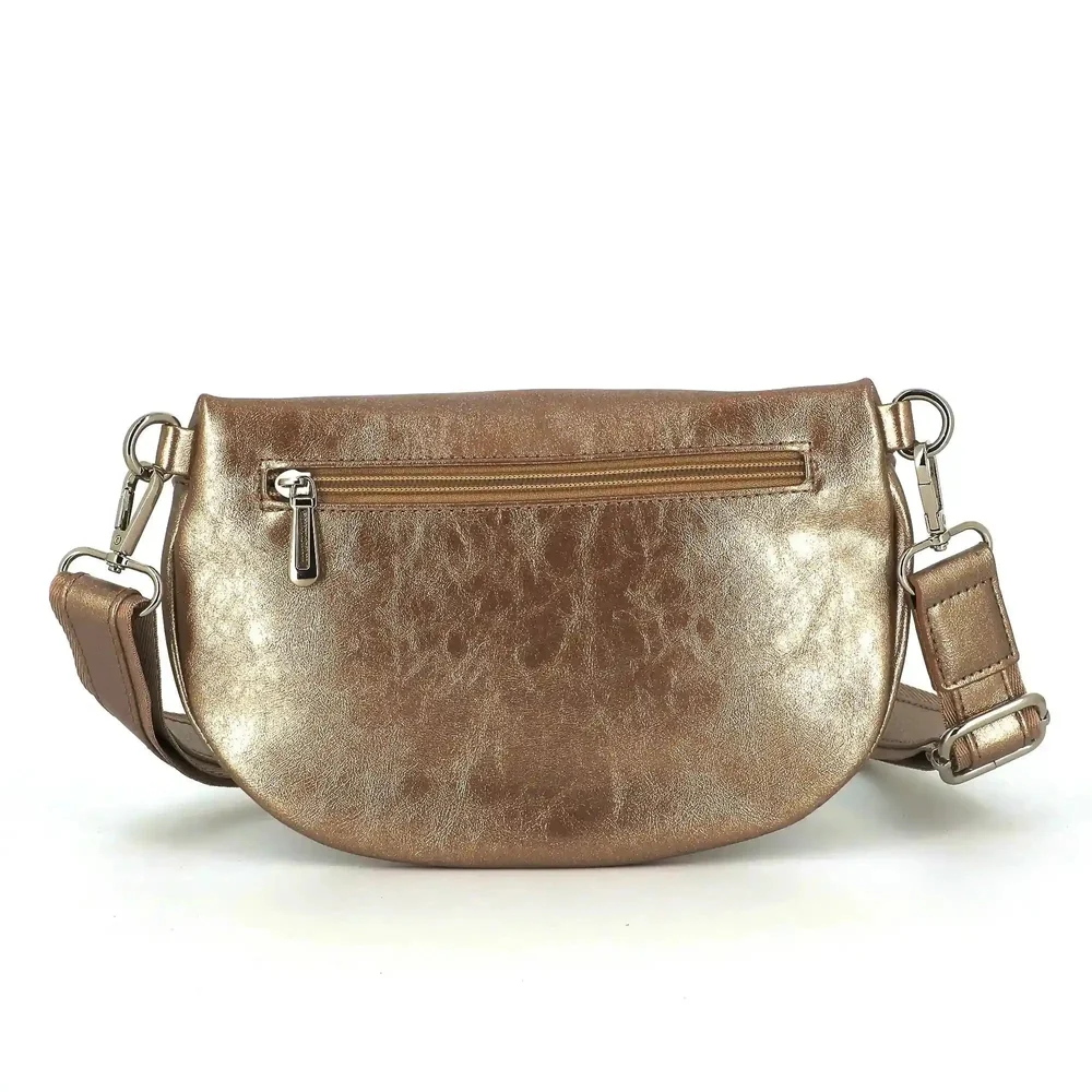 Sac banane femme irisé bandoulière marron métal – Image 4