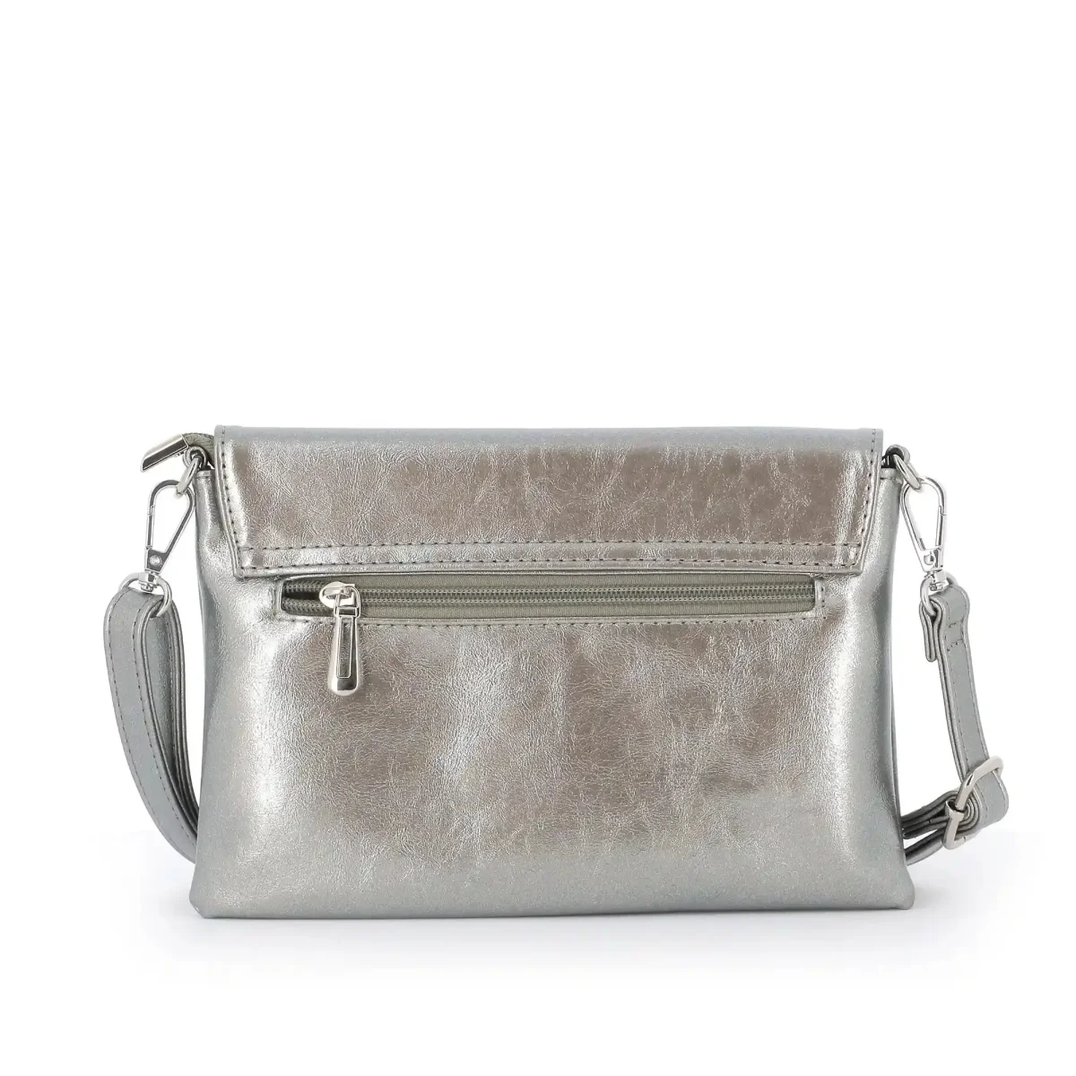 Sac bandoulière pochette femme irisé taupe métal – Image 6