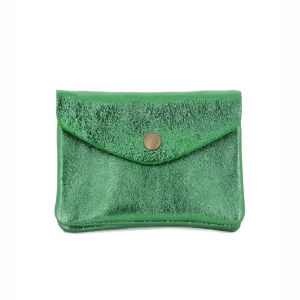 Porte-monnaie femme cuir italien irisé 041 vert