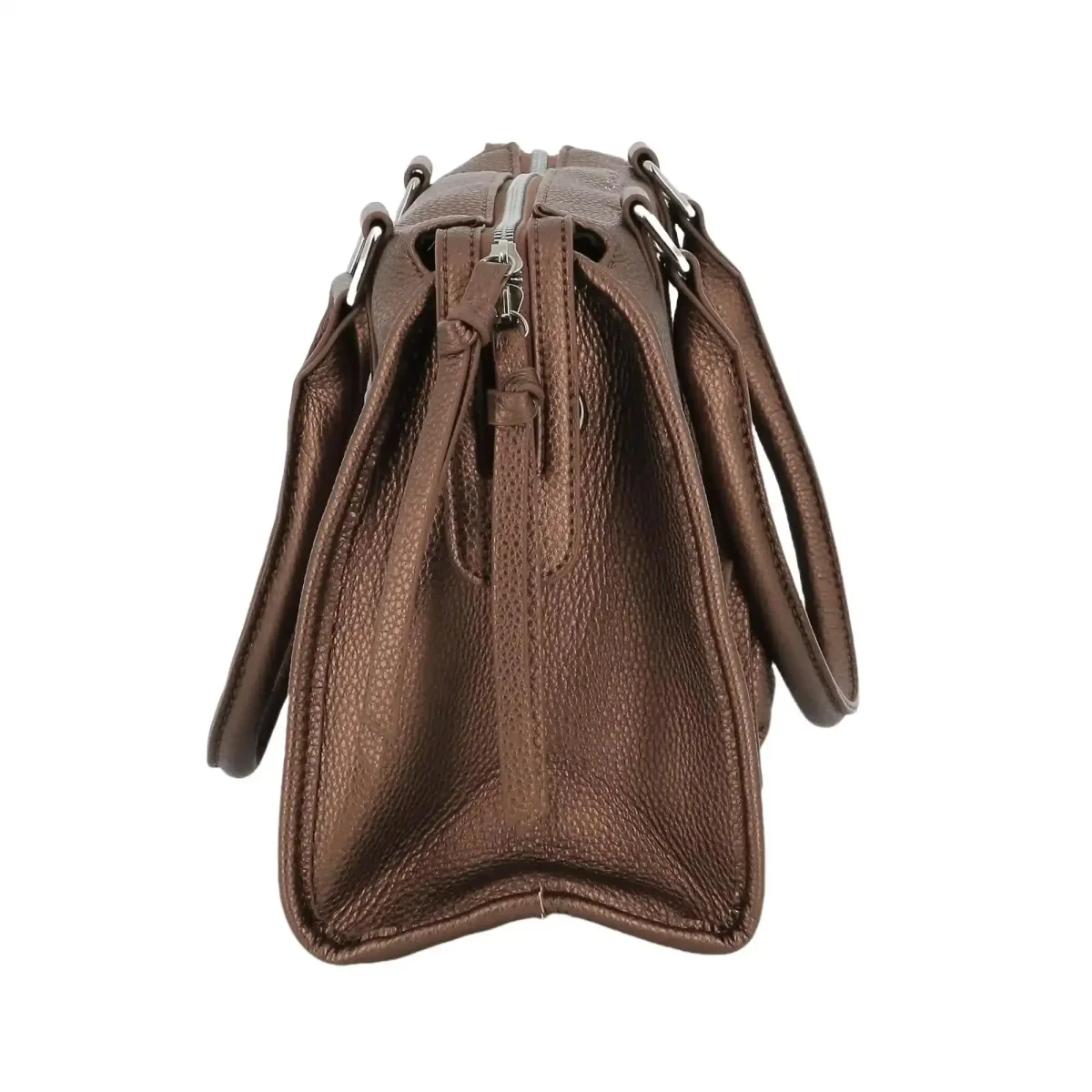 Petit Sac Bowling Marron Métal Grainé – Image 5