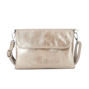 Sac bandoulière pochette femme irisé or