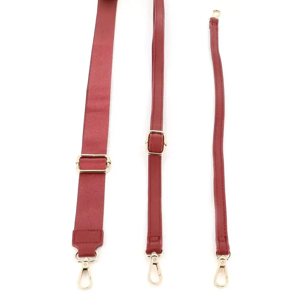 Sac ville femme 3 bandoulières multipoches rouge foncé – Image 8