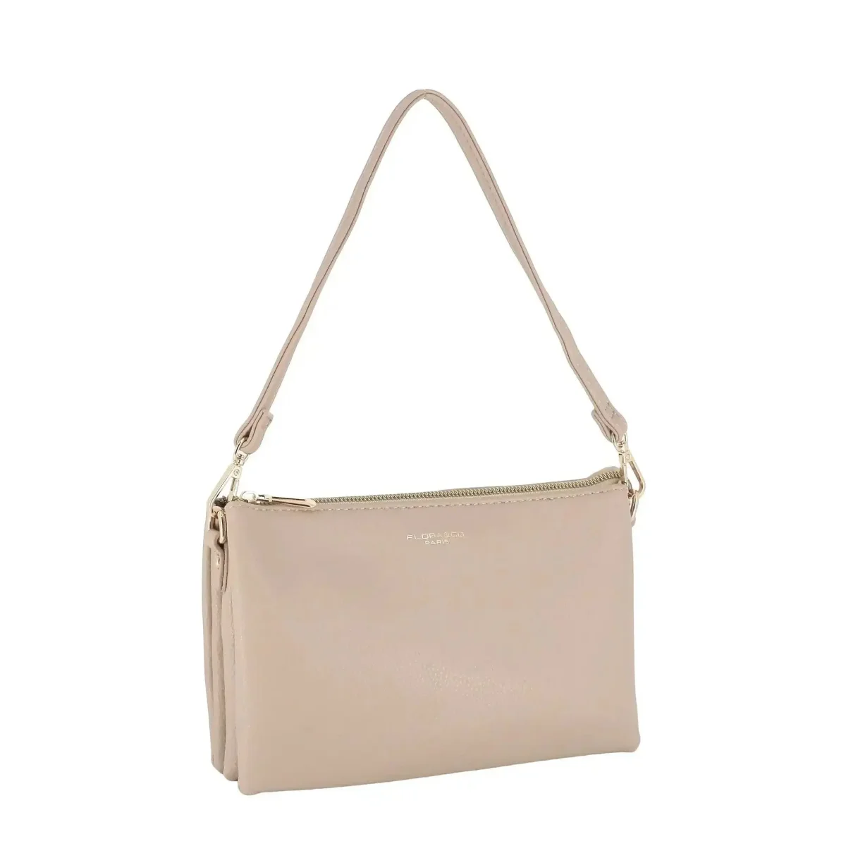 Sac ville femme 3 bandoulières multipoches beige – Image 3