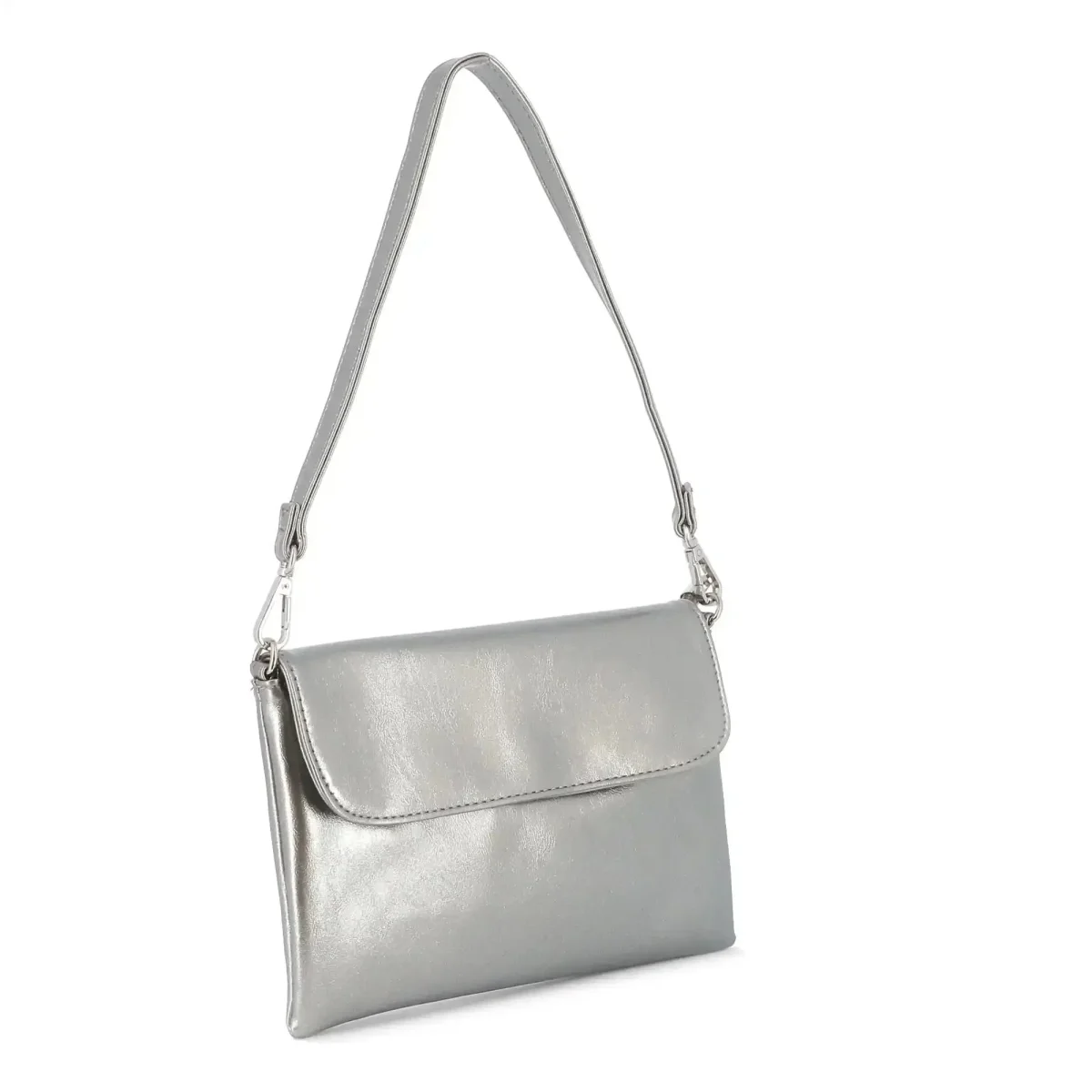 Sac bandoulière pochette femme irisé taupe métal – Image 4