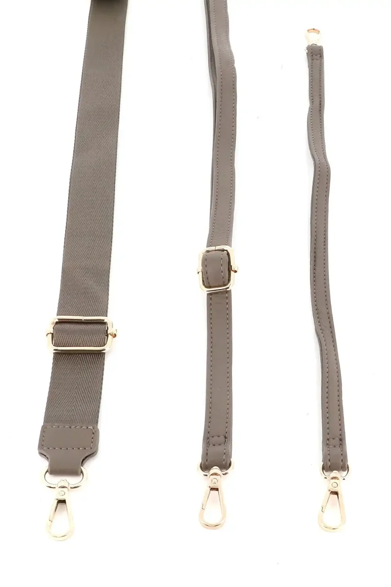 Sac ville femme 3 bandoulières multipoches taupe foncé – Image 8