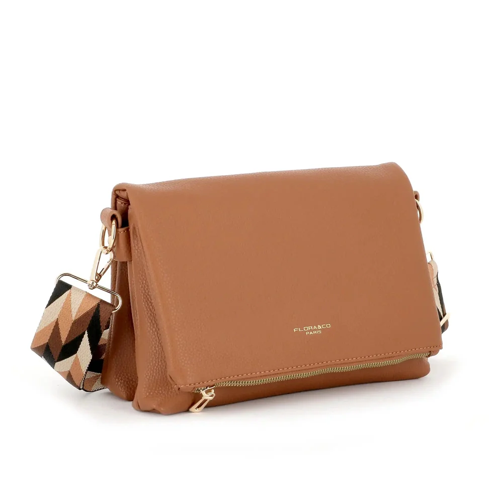 Sac bandoulière large multipoches camel – Image 3