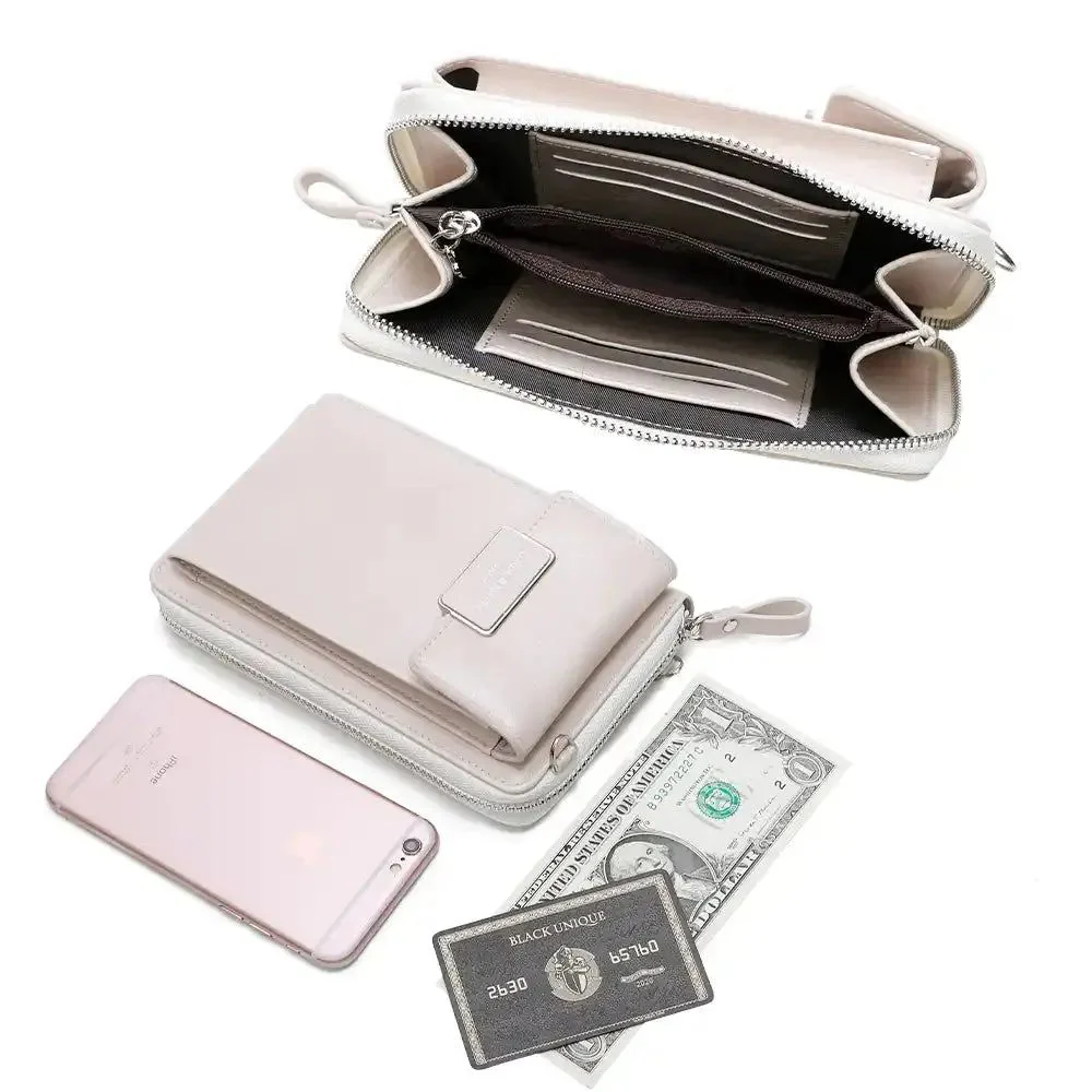 Pochette téléphone plate tout-en-un femme beige – Image 5